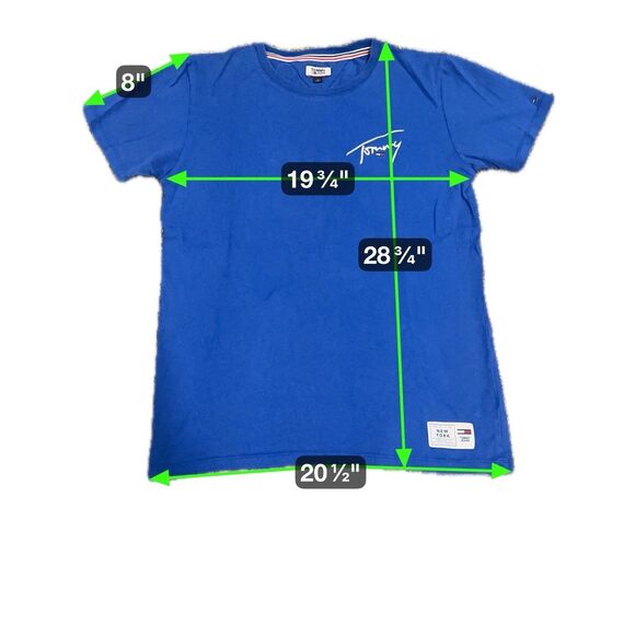 Tommy Jeans T Shirt Men M Blue Spellout Retro VTG New York Hilfiger Streetwear - Picture 2 of 6